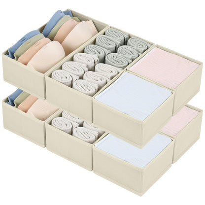 Homsorout Drawer Organisers for Clothing - 8 Pack Dresser Drawer Organizers, Fabric Closet Organizers and Storage Drawer Dividers for Clothes, Socks