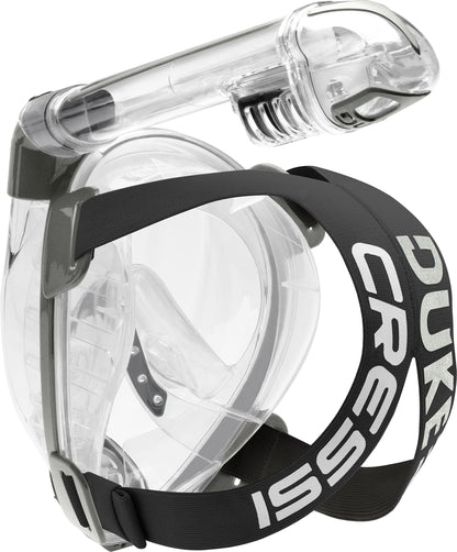 Cressi Duke Full Face Snorkel Dry Mask - Available in Standard Version or with Action Cam Holder, Adult Unisex
