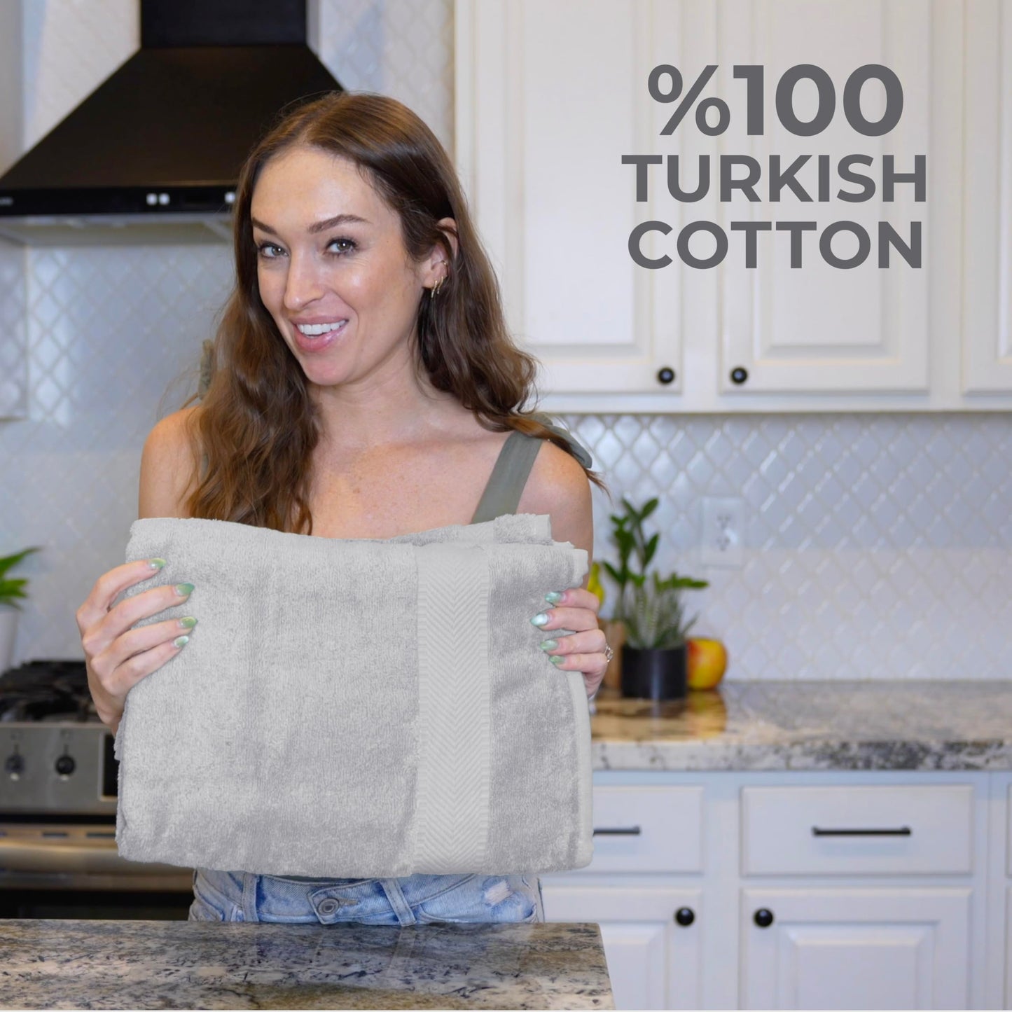 TEXTILOM 6 Pcs Towel Set, 2 Bath Towels, 2 Hand Towels, 2 Washcloths, 100% Luxury Cotton, Hotel Quality Bathroom Towels, Soft Hand Towels