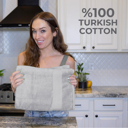 TEXTILOM 6 Pcs Towel Set, 2 Bath Towels, 2 Hand Towels, 2 Washcloths, 100% Luxury Cotton, Hotel Quality Bathroom Towels, Soft Hand Towels