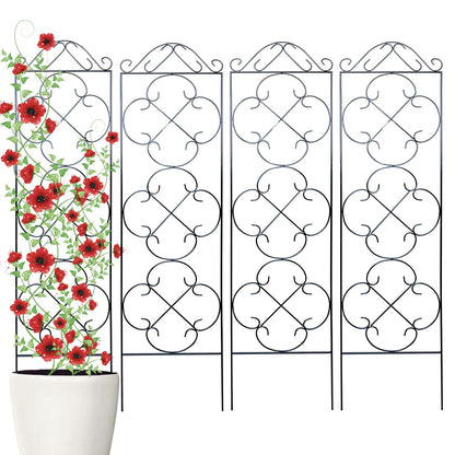 Thealyn Garden Trellis 4 Pack 123 cm.H x 31 cm.W Metal Plant Climbing Trellis Suitable for Potted Plants Indoor and Outdoor Climbing Plants Flower Ivy