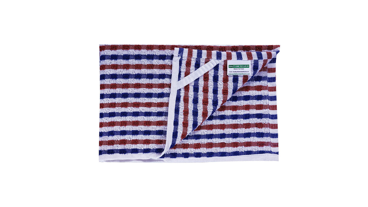 QUALITY HOME TEXTILES 100% CottonTerry Towelling Tea Towels with Hanging Loop | Pack of 3| Kitchen Hand Towels Dish Cloth Super Absorbent Soft Touch