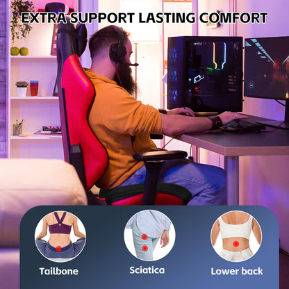 TOPROUD Gaming Chair Seat Cushion, Ergonomic Tailbone Support Pad for Long Sitting, Foam Office Chair Cushion with Washable Velvet Cover
