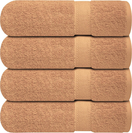 Infinitee Xclusives Bath Towels Set of 4 (70x140 cm) - 100% Cotton, Super Absorbent, Quick-Dry Towels for Bathroom, Spa, Gym & Hotel |Cosmic Sand|