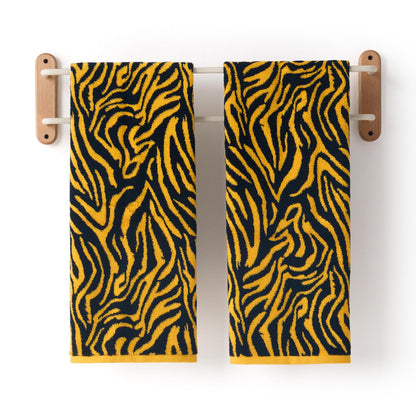 REDKISS 2 Pack Yellow Striped Hand Towels for Bathroom, Great for Daily Use