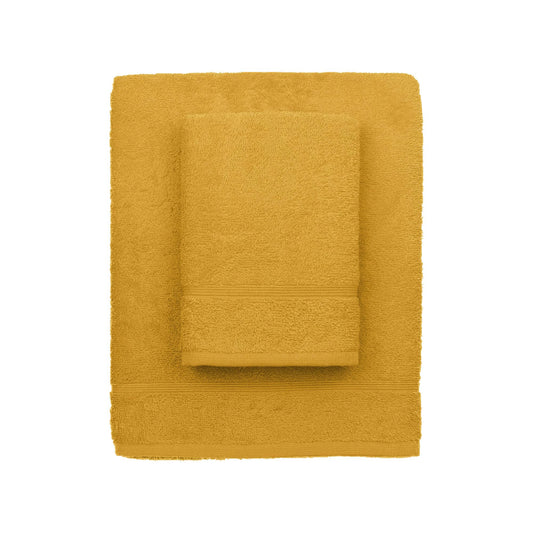 zer0bed, Lilac Bath Towels, Set of 2 Bath Towels, Face Towel, Bidet Towel, Plain Colour, Yellow, 100% Cotton, Set of 2