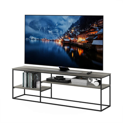 Furinno MORETTI Modern Lifestyle TV Stand, Entertainment Center for TV up to 78 Inch, for Living Room, Bedroom, Grey Oak