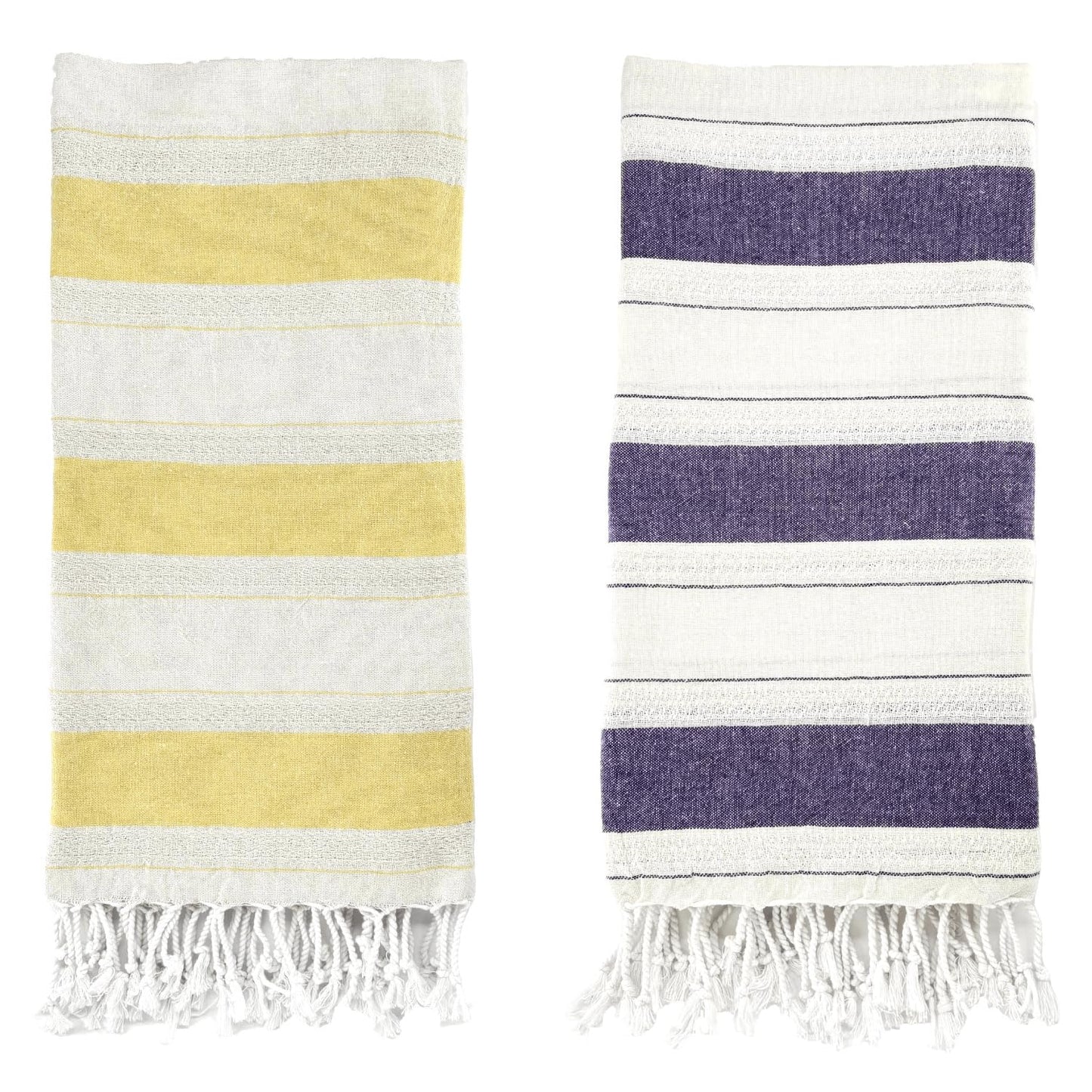 BERCA HOME 2 Pack Ephesus Turkish Beach Towel – Lightweight, Quick Dry, Sand Free – 100% Cotton Peshtemal Hammam & Bath Towel – 90x190 cm