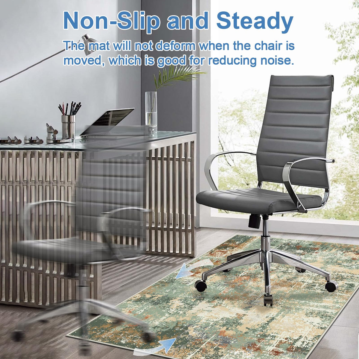 Capslpad Office Chair Mats for Hardwood Floor 90x120cm Non-Slip Modern Abstract Home Multi Purpose Chair Mat Low Pile Floor Protectors Computer Chair