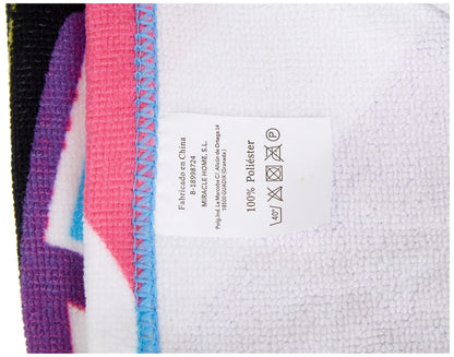 Miracle Home Aloha Microfibre Beach Towel, Multicoloured, 75 x 145 cm 15073