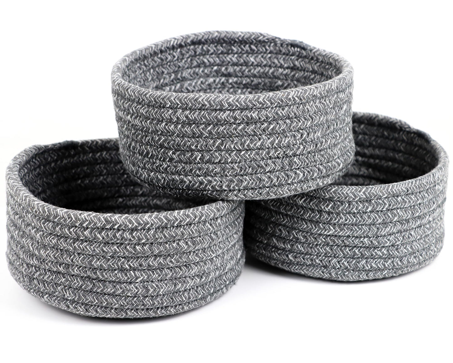 Small Basket, Set of 3 Woven Baskets, Cotton Rope Small Baskets for Organizing, Cute Mini Tiny Storage Basket for Gifts