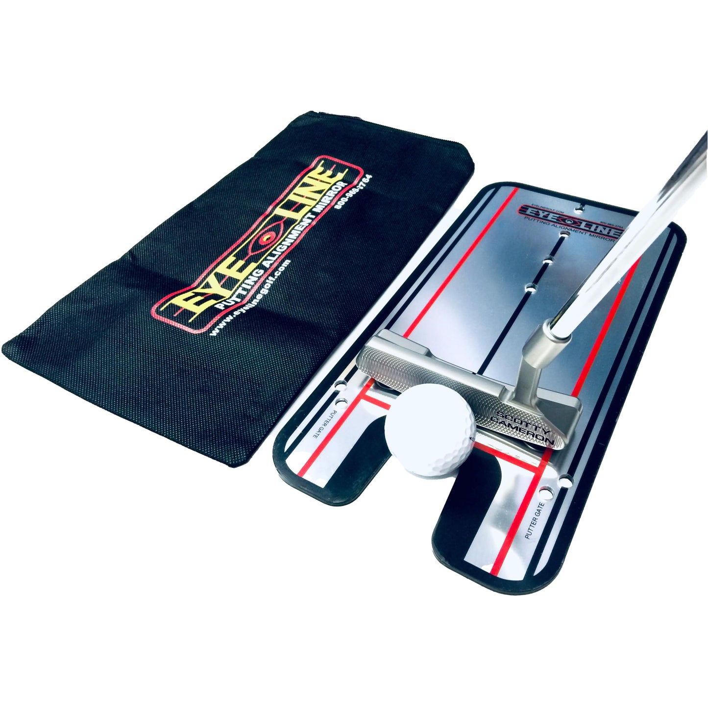 EyeLine Golf Putting Alignment Mirror, Portable Practice Putting Trainer, Mirror Size 12 x 6 Inches, As Seen on PGA Tour, Made in USA. Use Outdoors or