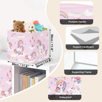 Clastyle 3 pcs Unicorn Cube Storage Boxes for Shelves Kallax Boxes