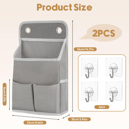 Huiguli 2 Pcs Foldable Wall Hanging Storage Bag with 4 Hooks
