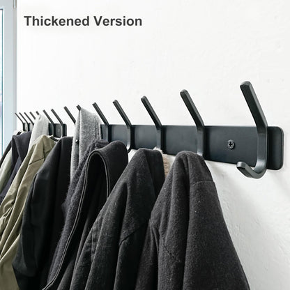 HONSKY Coat Rack Wall Mounted, Towel Rack,Metal Wall Coat Hanger with 7 Double Hooks (14 Hooks), for Hanging Coat, Hat, Bag, Umbrella
