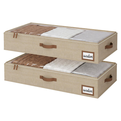 StorageWorks Underbed Storage Boxes with Lids, Large Under Bed Storage Box Containers for Bedroom Accessories Organising Clothes Bedding
