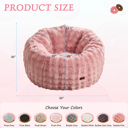 Hobestluk Large Bean Bag Chair for Adults Donut-Shaped Comfy Sofa Couch