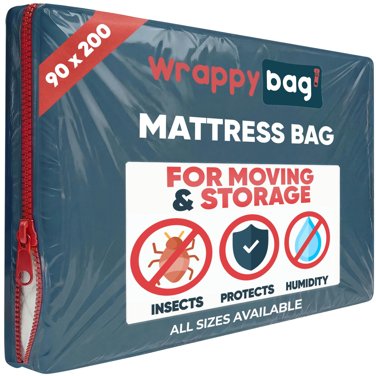 Wrappybag mattress covers for moving house - plastic mattress protector