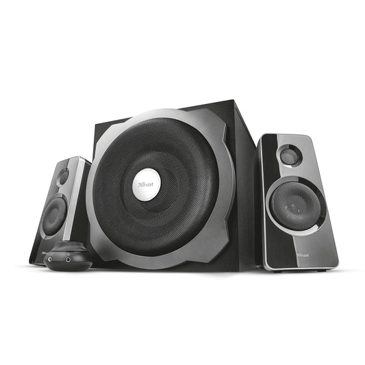 Trust Tytan 2.1 PC Speakers with Subwoofer, 120W (60W RMS), UK Plug, Sound System with Wired Volume Control, Jack 3.5 mm, Computer Speakers for PC,