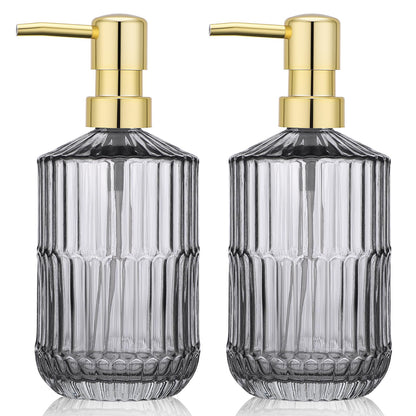 Segus Dish Soap Dispenser, 2 Pieces 450ml Washing Up Liquid Bottle, Dispenser Bottle with Pump, Refillable and Leakproof, Kitchen Accessorie