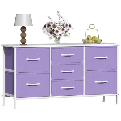 GoaHi Chest of Drawers, Small Dressers with Metal Frame and MDF Wooden Top Board, Adjustable Feet, Anti-Tip Safety