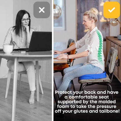 SANTERGO Orthopedic Seat cushion [PATENTED & STABLE] Lumbar Coccyx | Seat cover office chair car wheelchair | seat cushion, ergonomic back cushion