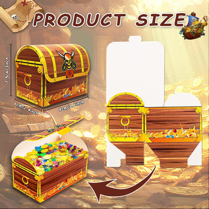 Pack of 10 Pirate Party Boxes, Pirate Treasure Chest, Pirate Treasure Chest Paper, Pirate Gift Box, Treasure Chest Sweets Gift Boxes