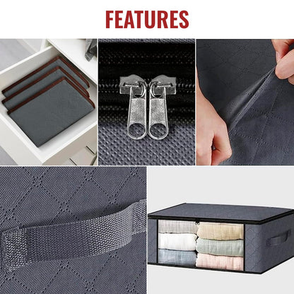 edihome, Clothes Storage Bag, (2 pieces), Wardrobe Organiser, with Reinforced Handles, Heavy Duty Cloth Pouches with Transparent Window
