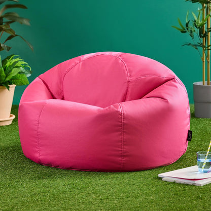 Bean Bag Bazaar Kingston Outdoor Bean Bag & Footstool with Filling, Pink
