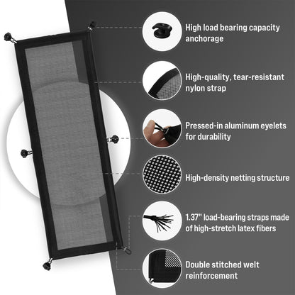 Under desk cable management net – Flexible cable tidy, 10 kg load, Black