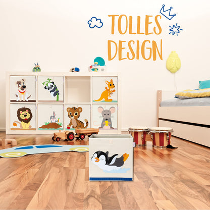 KNECKES Kallax Premium Storage Box for Children, 8 Designs (33 x 33 x 33 cm), Size Suitable as Kallax Boxes, Children's Room, Toy Box, Foldable