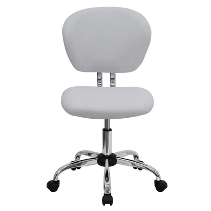 Flash Furniture H-2376-F-WHT-GG Mid-Back White Mesh Task Chair with Chrome Base