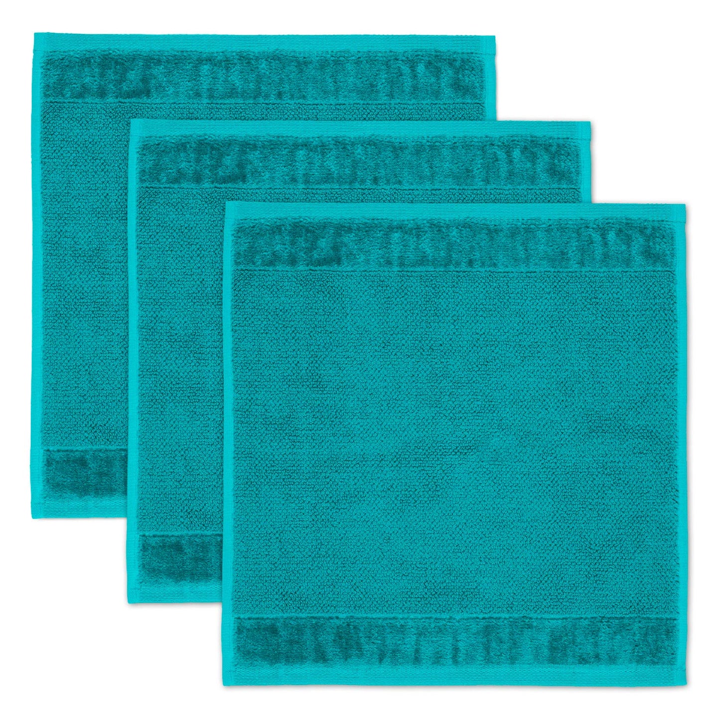 Möve Bamboo Luxe set of 3 soap cloths 30 x 30 cm made of 60% cotton / 40% viscose from bamboo cellulose, ocean