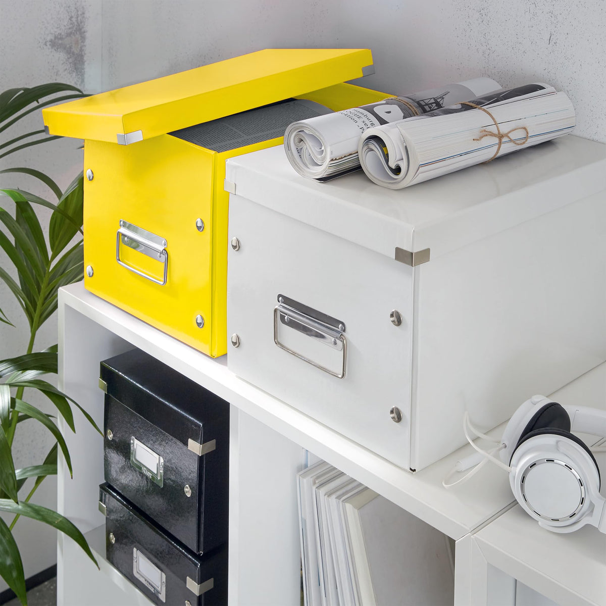 Leitz Large Storage Cube, Yellow, Click and Store Range, 61080016