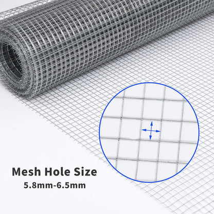 Rodent Mesh, Galvanized Wire Metal Mesh Hardware Cloth Welded Roll for Vegetables Garden, Easy to Cut and Make Straight, Never Rust (6Mx50cm)