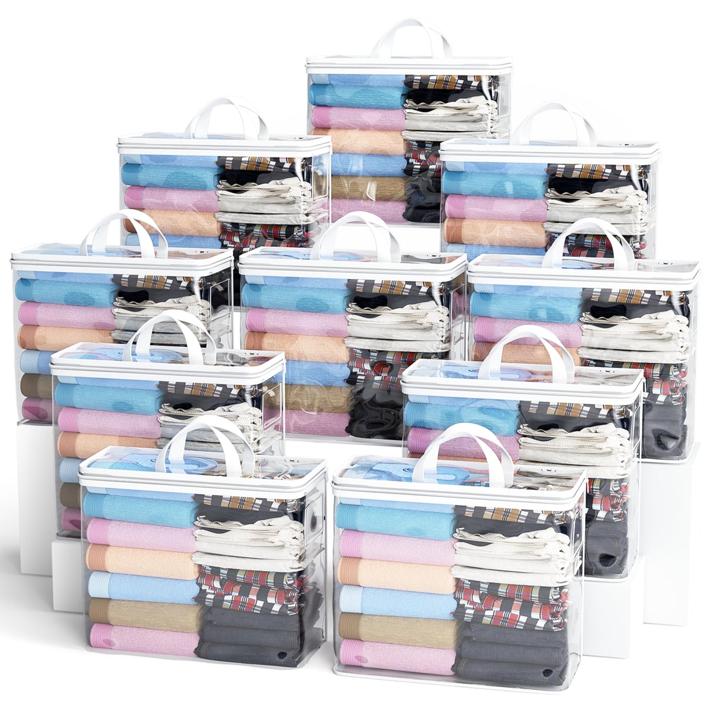 Clear Zippered Storage Bag Foldable Storage Bag, 22L Clear Storage Bags for Clothes, and Blanket Storage Bags for Bedding, CDs, Blankets, Comforters
