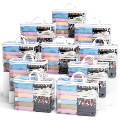 Clear Zippered Storage Bag Foldable Storage Bag, 22L Clear Storage Bags for Clothes, and Blanket Storage Bags for Bedding, CDs, Blankets, Comforters
