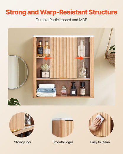 VEVOR Bathroom Wall Cabinet, with Door and Adjustable Shelf, Over the Toilet Storage Medicine Cabinet Wall Mounted