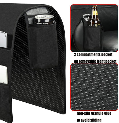 Spacmirrors KOSTOO Sofa Armrest Organizer Couch Arm Chair Caddy Sofa Cover Storage Holder for Remote Control Magazine Book Smart Phone Tablet Drinks