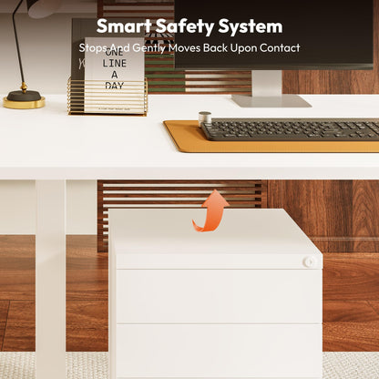 SANODESK 140 * 60 Electric Standing Desk Height Adjustable Standing Desk Sit Stand Table Adjustable Desk Stand Up Desk with Hook&Cupholder for Home