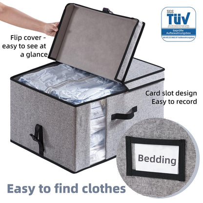 TAILI Vacuum Storage Bag with Box,53x38x30 cm 2 in 1 Space Saver for Duvets