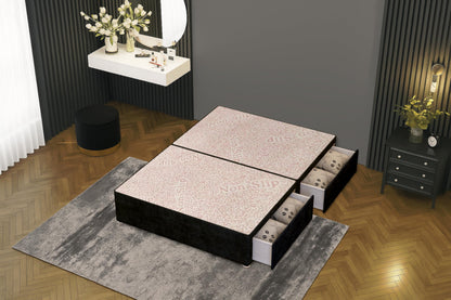 Bed Centre Flexby Divan Bed Base Only with 2 Drawers (Same Side), No Headboard - Available in 3FT, 4FT, 5FT & 6FT
