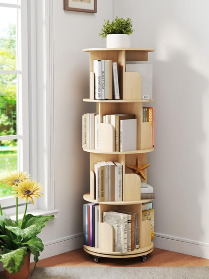 yeshine 4-Tier 360° Removable Rotating Bookshelf Kids