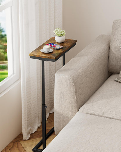TUTOTAK End Table, Side Table, Tall Couch Table, Sofa Table, Living Room, Bed Room, Brown TB01BB083EU