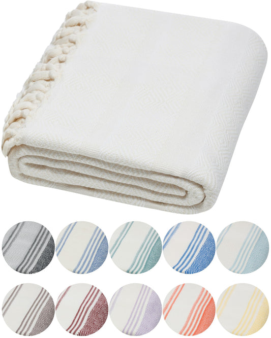 DEMMEX Organic Turkish Cotton Beach Bath Hammam Towel ? Quick-Dry, Lightweight, Compact, Sand-Free Beach Towel & Blanket ? Luxury Bathroom & Hammam