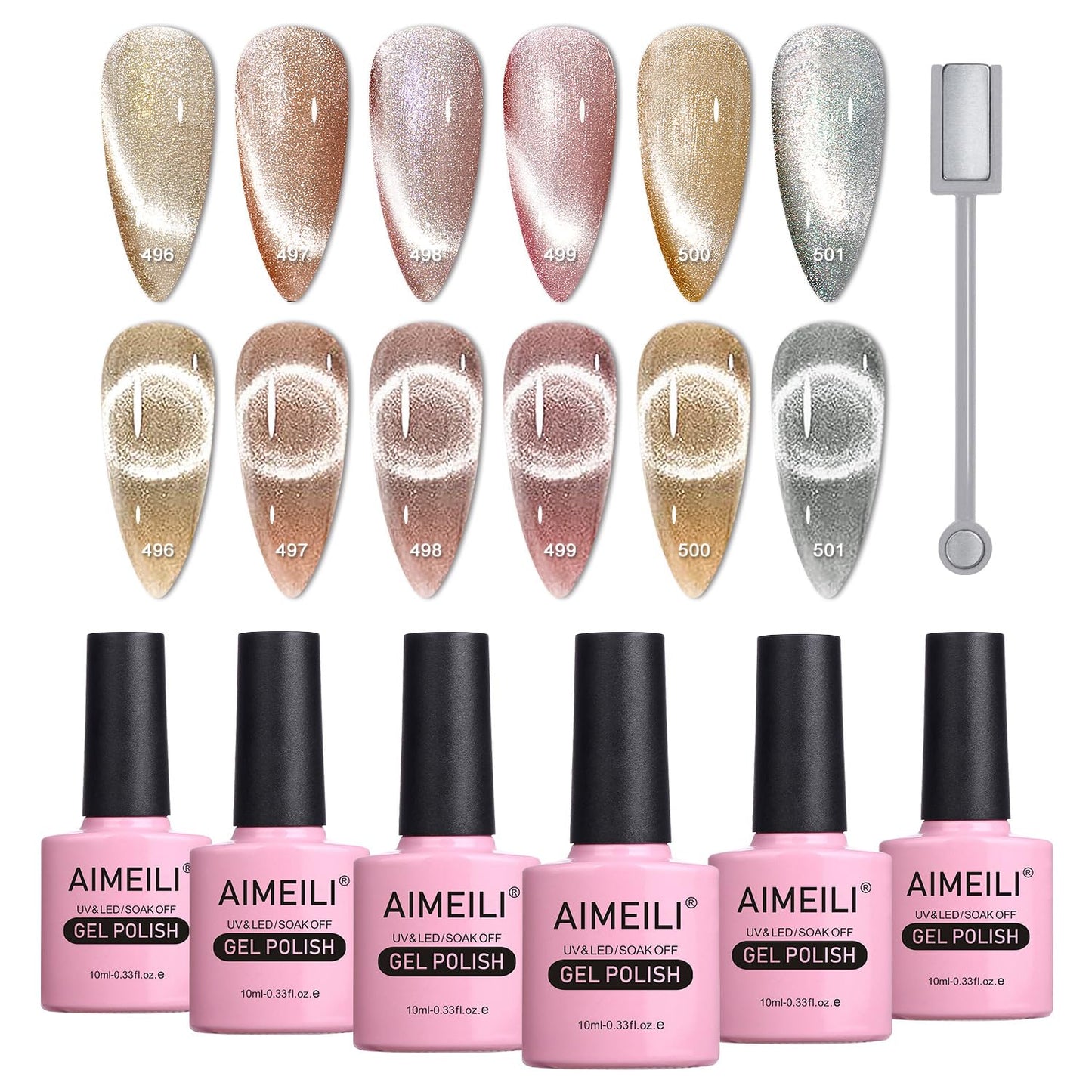 AIMEILI Gel Nail Polish, UV LED Soak Off Nail Art Manicure Pedicure Ideal for Salon Studios & Home Use, Long Lasting & Easy to Apply