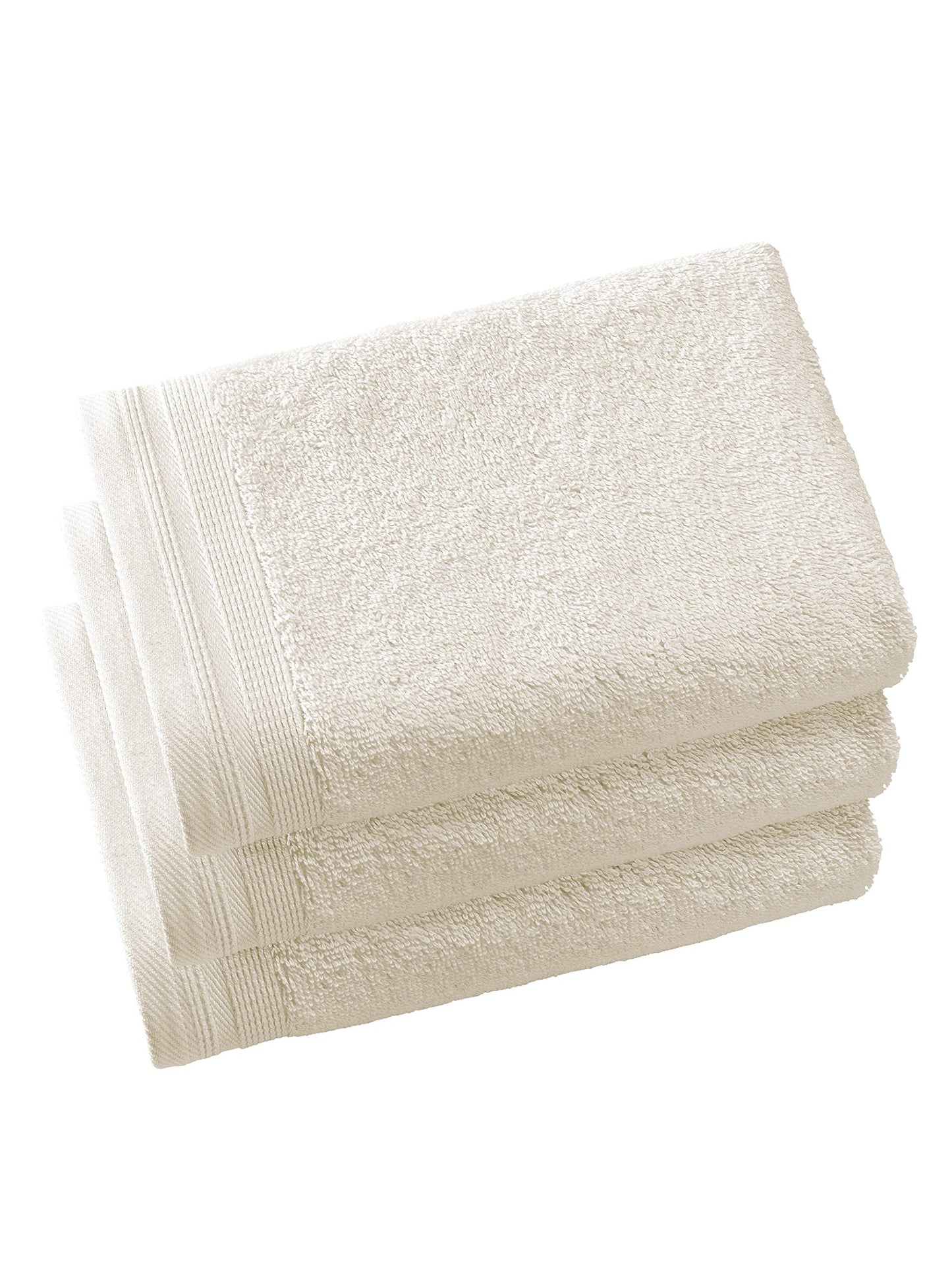 De Witte Lietaer Contessa Luxe Set of 3 Guest Towels, Cotton, Vanilla, 40 x 60 cm