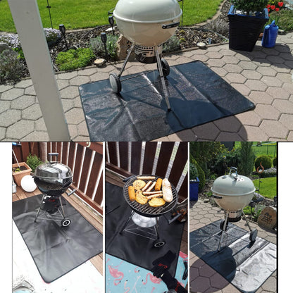 GanKe Under Grill Mat 152 x 100 cm BBQ Floor Mats Fire Retardant Rugs Deck Patio Protector, Fireplace Mat Fire Pit Mat, Fireproof OilProof Durable
