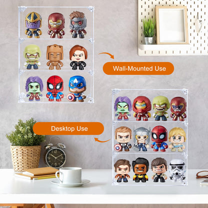 Dezzer 3 Tier Acrylic Display Case with Magnetic Door for Collectibles