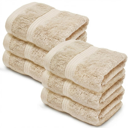 Makooz Luxurious Bamboo Face Flannels Pack of 6-700 GSM Thick Bamboo Face Cloth Towel Set - Silky Soft, Absorbent, Quick Dry Wash Cloth